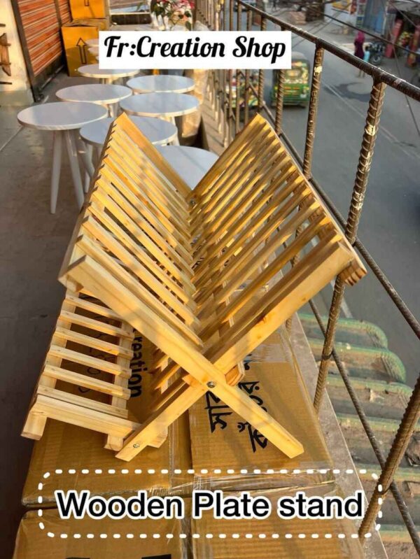 Wodden Plate Stand/ কাঠের প্লেট রাখার স্ট্যান্ড - Image 3