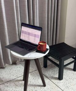 Alternative view of কফি টেবিল / সাদা মার্বেল HPL ,পায়া তেঁতুল বিচি কালার