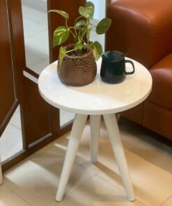 কফি টেবিল /প্লেইন সাদা / ফুল সাদা