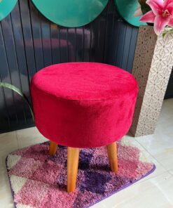 "মেরুন লাল রাউন্ড /পায়া কাঠ কালার"