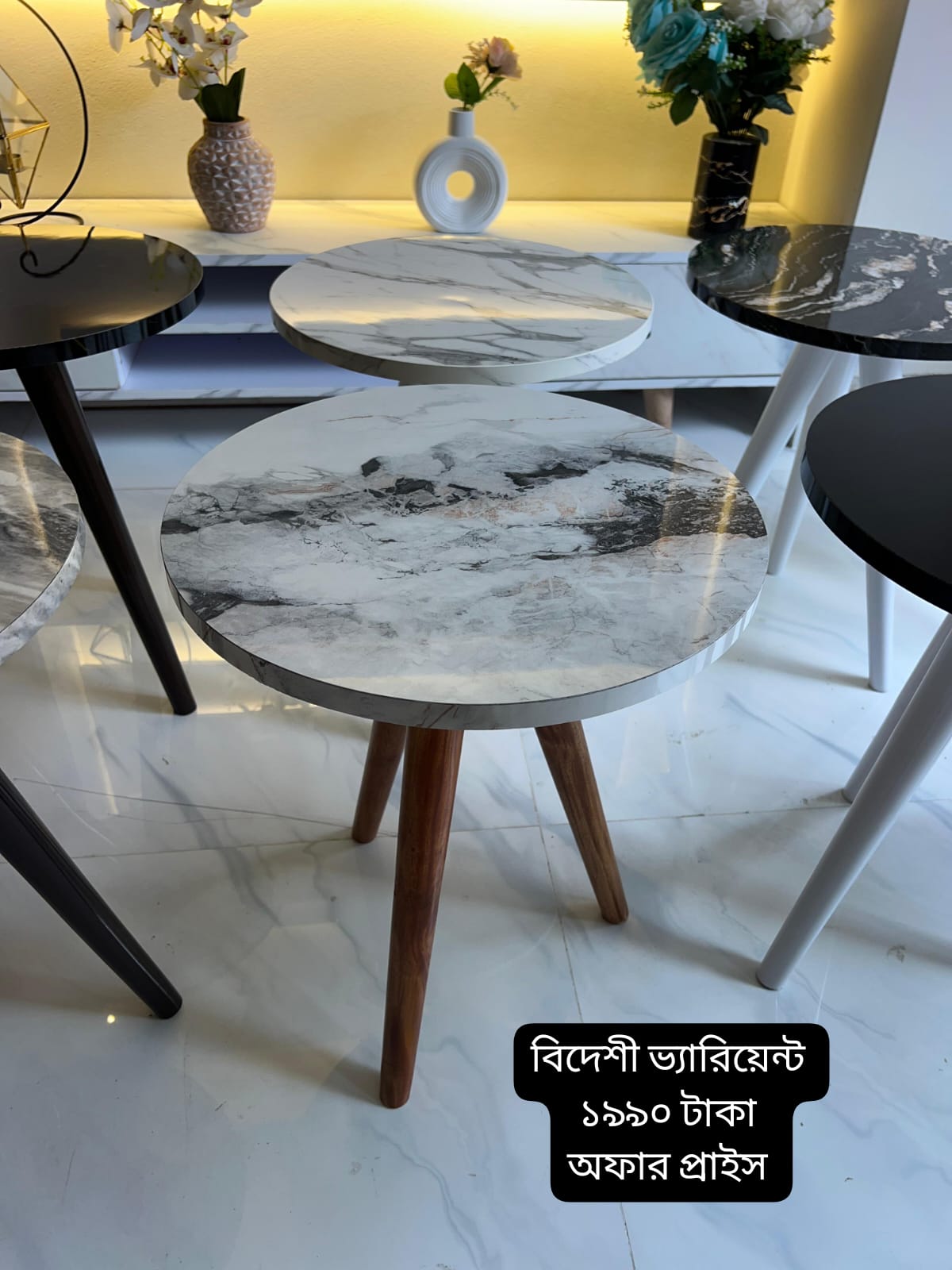 ✨ স্নো মার্বেল HPL টেবিল