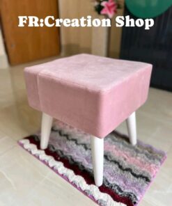 "স্কয়ার সেপ গোলাপি  পায়া সাদা"