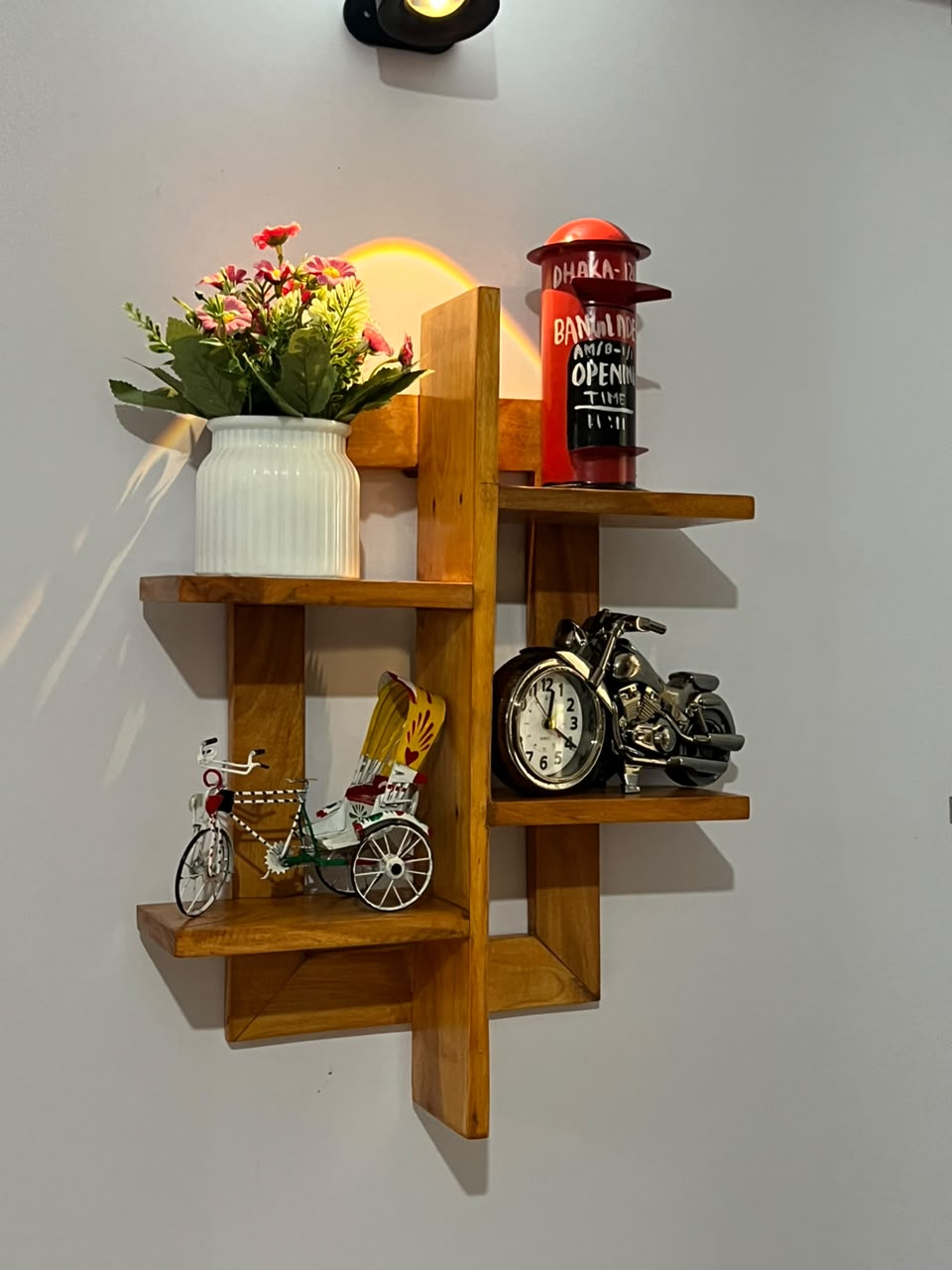 *Wall Shelf সলিড মেহগনি কাঠের সেলফ কাঠ কালার*