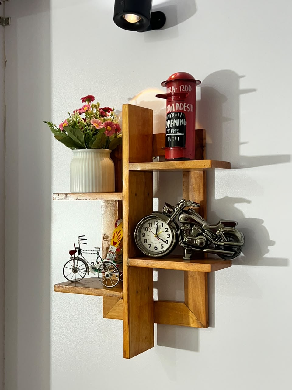 *Wall Shelf সলিড মেহগনি কাঠের সেলফ কাঠ কালার* - Image 3