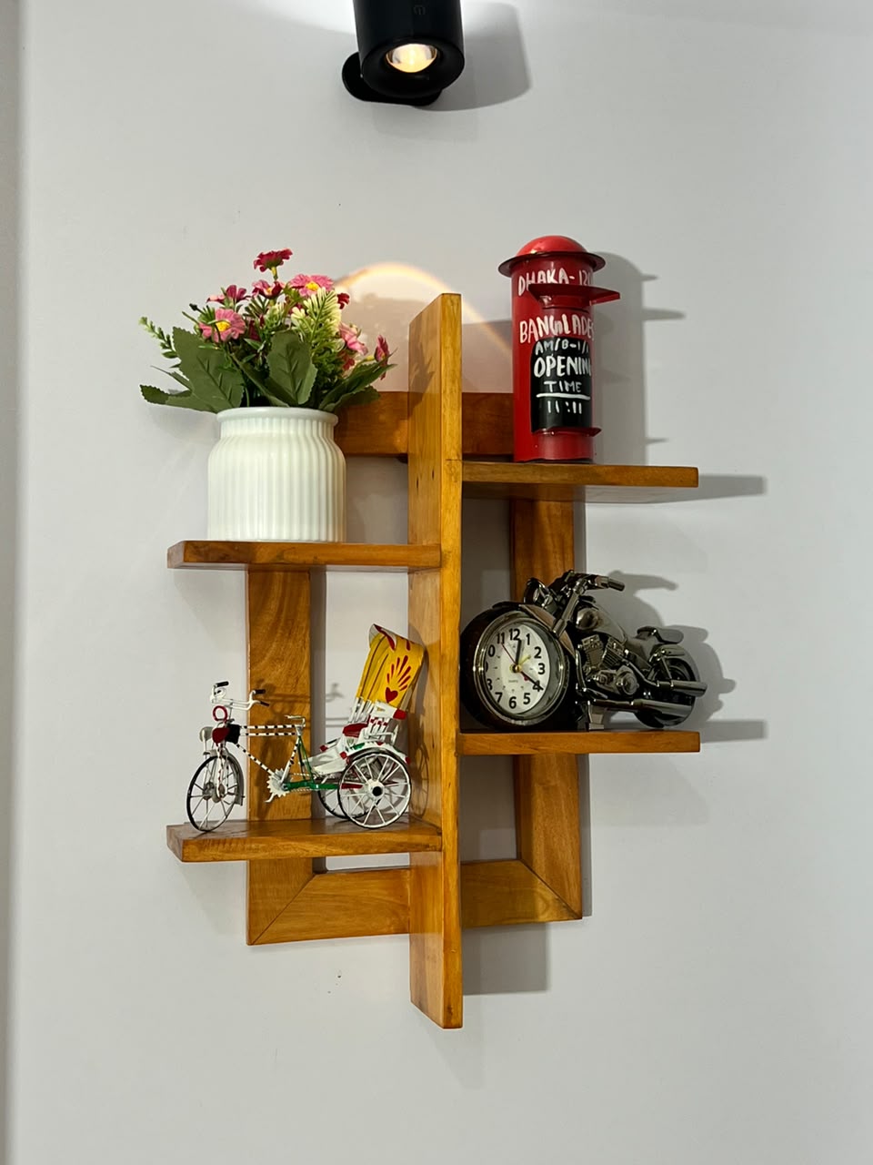 *Wall Shelf সলিড মেহগনি কাঠের সেলফ কাঠ কালার* - Image 4