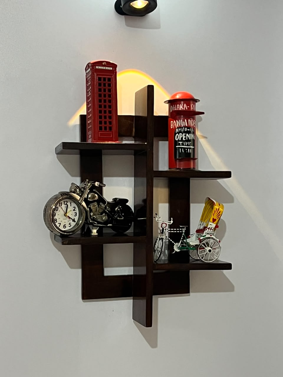 *Wall Shelf সলিড মেহগনি কাঠের সেলফ তেঁতুল বিচি কালার* - Image 4